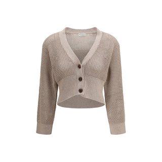 Beiger Baumwollcardigan