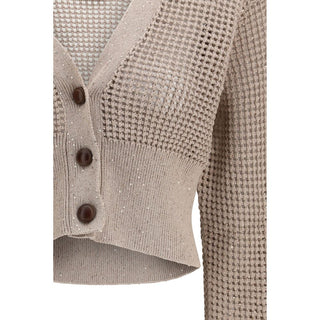 Beiger Baumwollcardigan