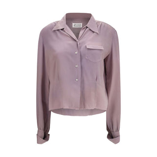 Camisa morada de seda