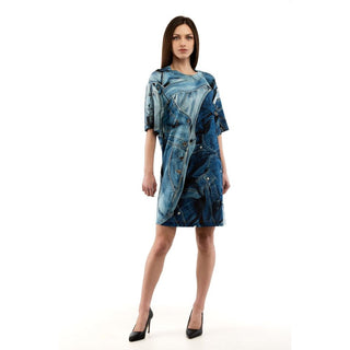 Mehrfarbiges Viskose Freizeitkleid