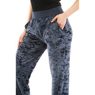 Blue Polyester Casual Pants