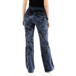 Blue Polyester Casual Pants