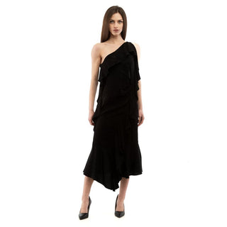 Schwarzes Viskose-Cocktailkleid