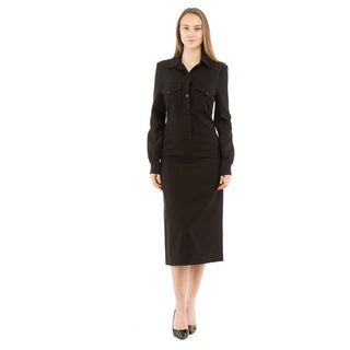Vestido casual negro de poliéster