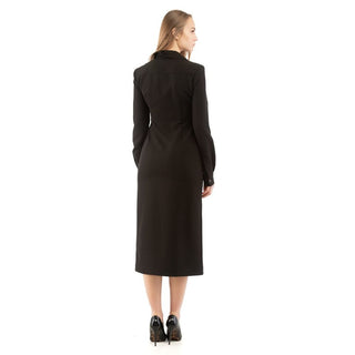 Vestido casual negro de poliéster