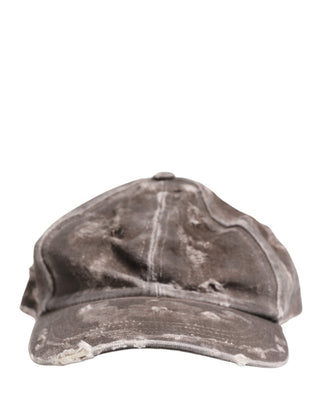 Herren Braune Baumwolle Distressed Baseball Cap Hut
