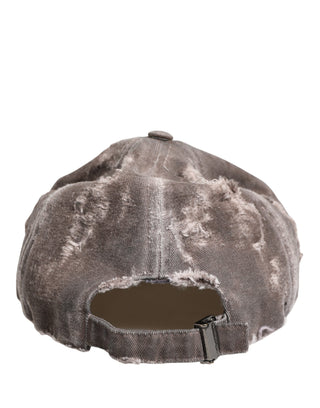 Herren Braune Baumwolle Distressed Baseball Cap Hut