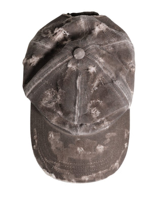 Herren Braune Baumwolle Distressed Baseball Cap Hut