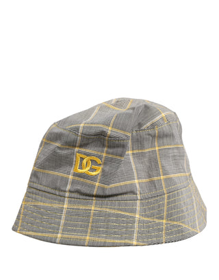 Gorro Capello tipo bucket a cuadros gris para hombre