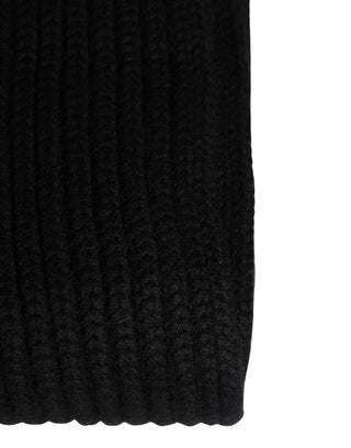 Schwarzer Kaschmir gestrickter Herren Halswärmer Einheitsgröße Schal