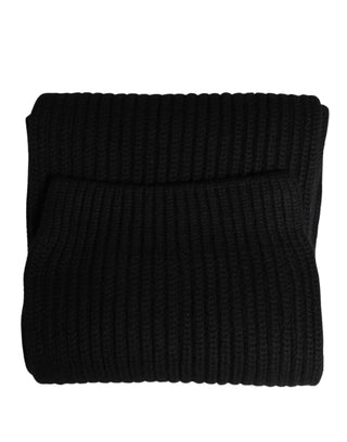 Schwarzer Kaschmir gestrickter Herren Halswärmer Einheitsgröße Schal