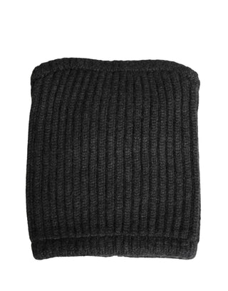 Gorro calentador de cuello de invierno para hombre de cachemira negra tejida
