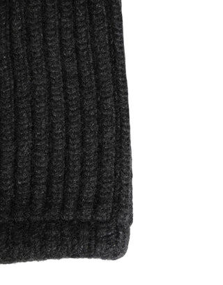Gorro calentador de cuello de invierno para hombre de cachemira negra tejida