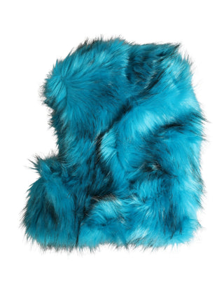 Blauer Modacryl Pelz Damen Fischerhut