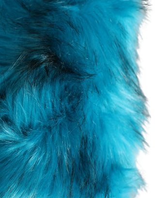 Blauer Modacryl Pelz Damen Fischerhut