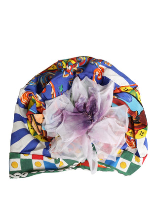 Mehrfarbiger Turbanhut mit Carretto-Motiv