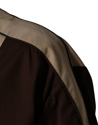Braune beige Baumwoll-Windbreaker-Jacke mit Reißverschluss