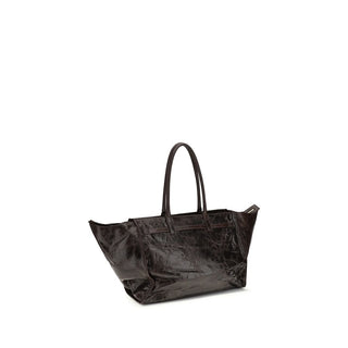 Schultertasche aus braunem Kalbsleder vom Bos Taurus