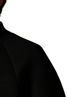 Chaqueta bomber negra de nailon para hombre con cremallera completa  