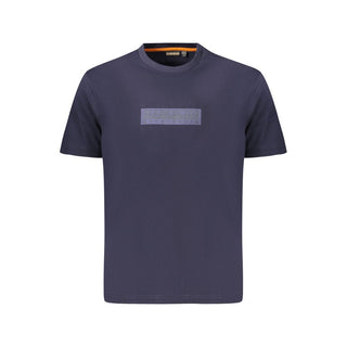 Blaues Baumwoll-Herren-T-Shirt