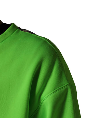 Grüner Patchwork Herz Herren Pullover Sweatshirt