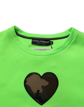 Grüner Patchwork Herz Herren Pullover Sweatshirt