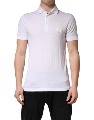Weißes kurzärmeliges Poloshirt für Herren mit Kragen