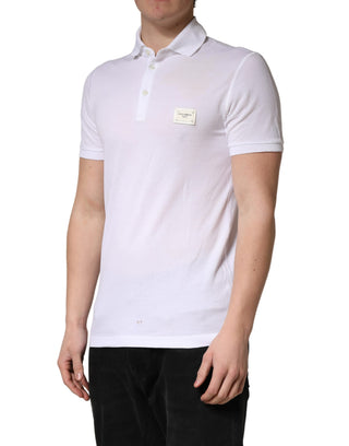 Weißes kurzärmeliges Poloshirt für Herren mit Kragen
