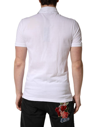 Weißes kurzärmeliges Poloshirt für Herren mit Kragen
