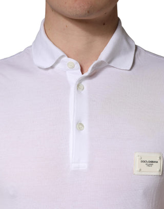 Weißes kurzärmeliges Poloshirt für Herren mit Kragen