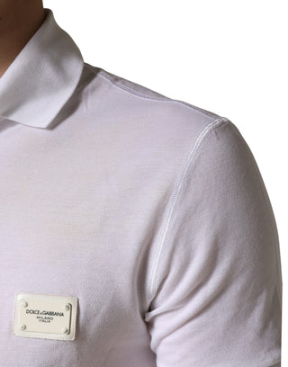 Weißes kurzärmeliges Poloshirt für Herren mit Kragen