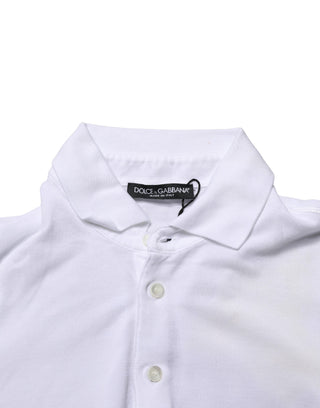 Weißes kurzärmeliges Poloshirt für Herren mit Kragen