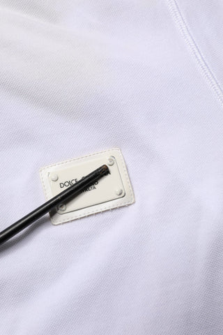 Weißes kurzärmeliges Poloshirt für Herren mit Kragen