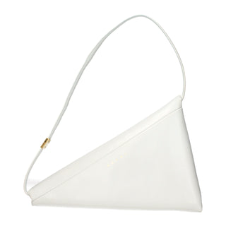 Weiße Leder-Schultertasche