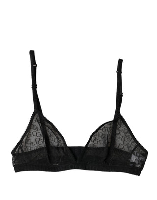 Schwarzer Logo Mania Transparenter Soft-Cup BH Unterwäsche