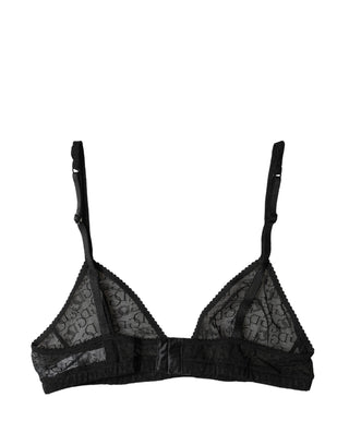 Schwarzer Logo Mania Transparenter Soft-Cup BH Unterwäsche