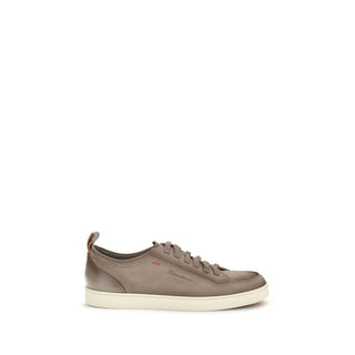 Beige Calf Leather Bos Taurus Low Top Sneakers