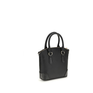 Handtasche aus schwarzem Kalbsleder (Bos Taurus)