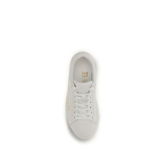 Weiße Kalbsleder Bos Taurus Low-Top-Sneaker