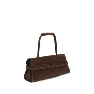 Schultertasche aus braunem Kalbsleder vom Bos Taurus