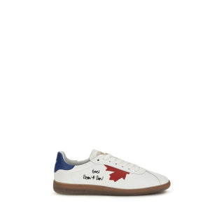 White Calf Leather Bos Taurus Chunky Sneakers