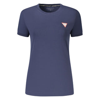 Blaues Baumwoll-T-Shirt für Damen