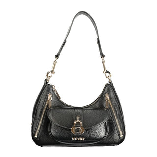 Schwarze Damenhandtasche aus Polyurethan