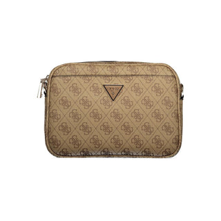 Beige Polyurethane Women Handbag