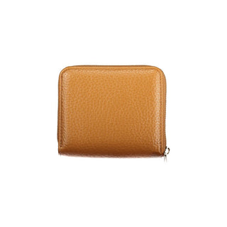 Braune Polyurethan-Damenbrieftasche