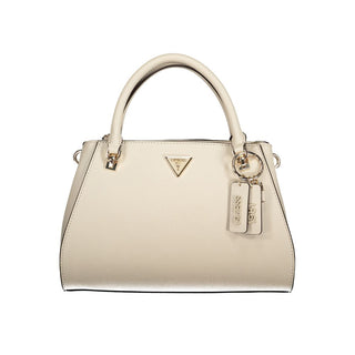 Beige Damenhandtasche aus Polyurethan