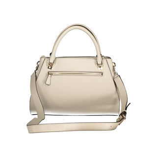 Beige Damenhandtasche aus Polyurethan