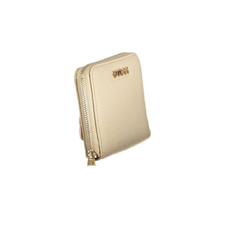 Cartera para mujer de poliuretano beige