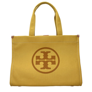 Bolso de hombro de tela amarilla