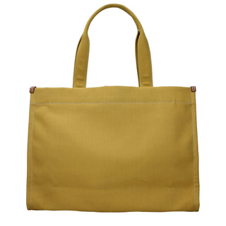 Bolso de hombro de tela amarilla